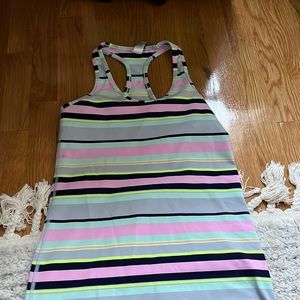 Ivivva (kids lululemon) size 14 razor back striped tank top, bright colors